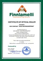 Certificate of official dealer