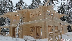 В поселке Репинские дачи появился первый дом(баня) из финского клееного бруса завода  Finnlamelli