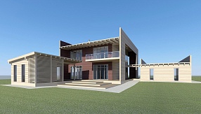 3D модель современного дома готова, обсуждаем планировочные детали. 