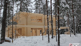 В поселке Репинские дачи появился первый дом(баня) из финского клееного бруса завода  Finnlamelli